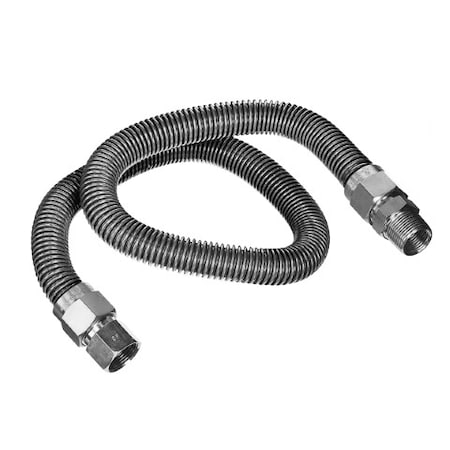 Flextron Gas Line Hose 1/2'' O.D. x 60'' Length 1/2" FIP x MIP Fittings, Stainless Steel Flexible Connector FTGC-SS38-60C